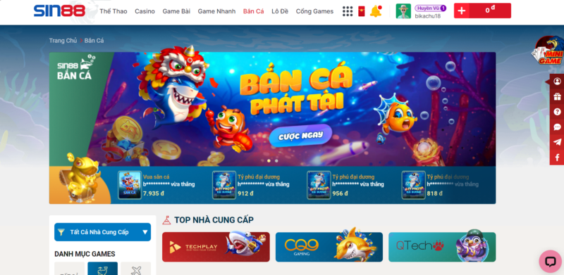 Nhiều game bắn cá giải trí đến từ các nhà phát hành uy tín